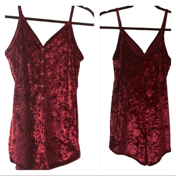 Bozzolo Pants - Bozzolo  Crushed Velvet Jumper  Burgundy Sz S